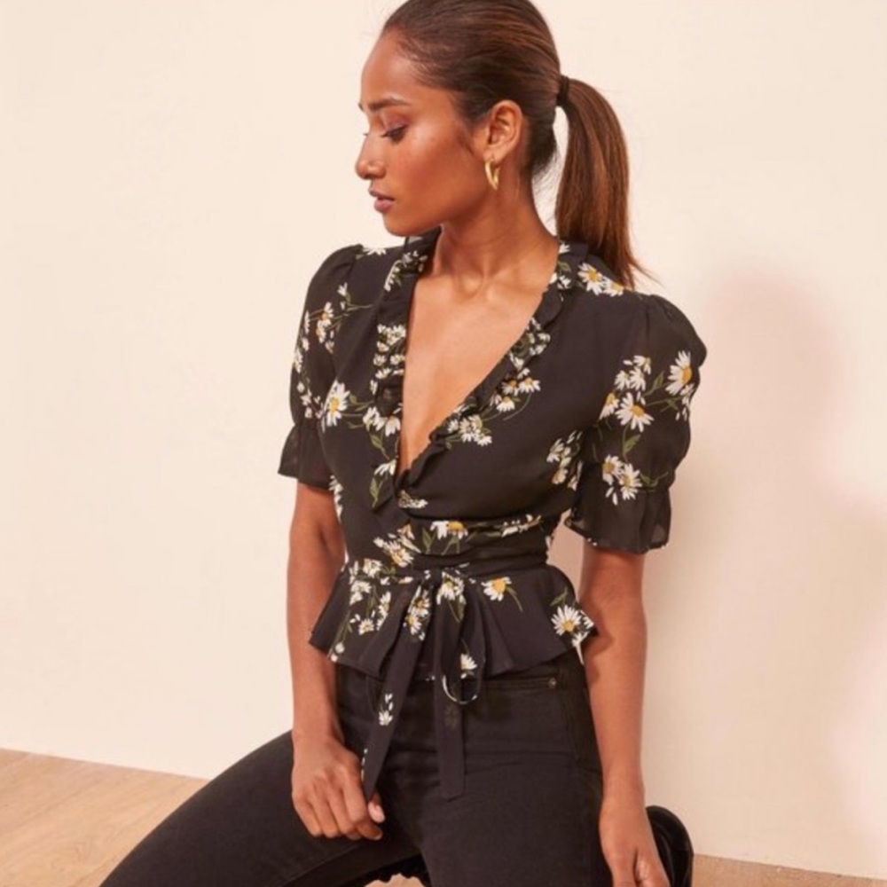 Reformation Caprice Top in Starling